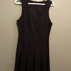 Winter Weight Sleeveless Pleated  Bottom Dress